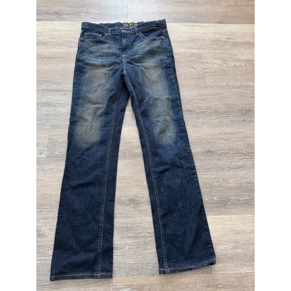 True Craft Flex Boys Straight Leg Jeans Dark Wash Size 16 Adjustable Waist N8601